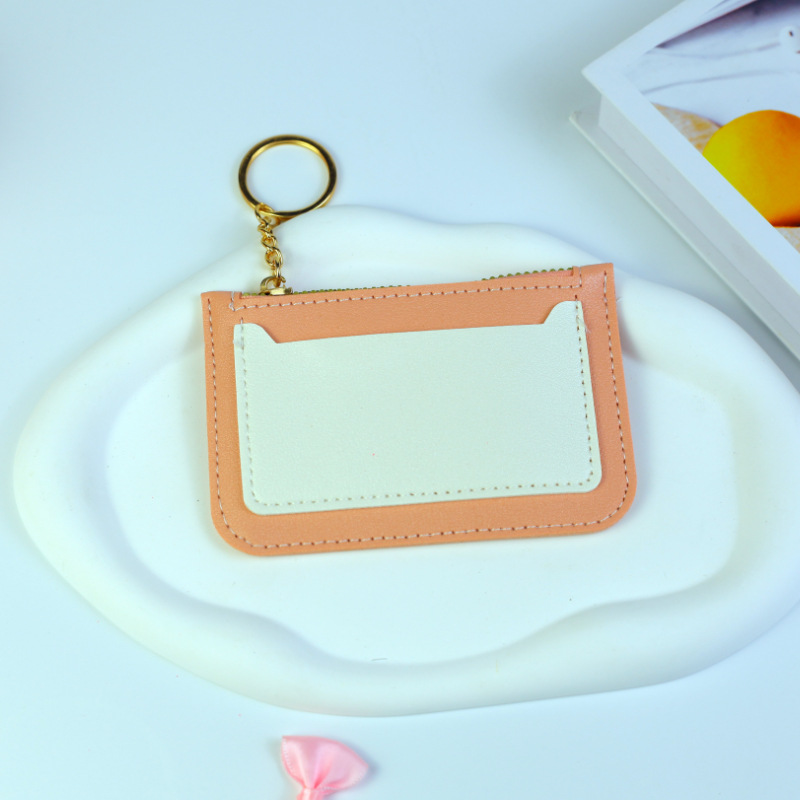 2023 Korean version new women's bag, card bag, simple and elegant coin purse, small zipper, solid color business card holder Application Scenario
