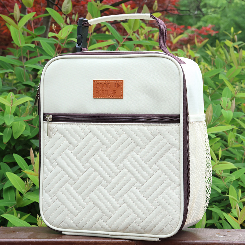 Cross-border Amazon checkered picnic bag, PEVA waterproof insulated bag, large-capacity insulated lunch box bag, hand-held bento bag Application Scenario