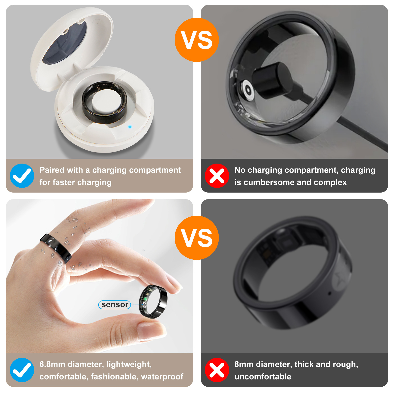 Smart Health Ring Magnetic Fast Charging case, Smart Ring, heart rate ring charging case Application Scenario