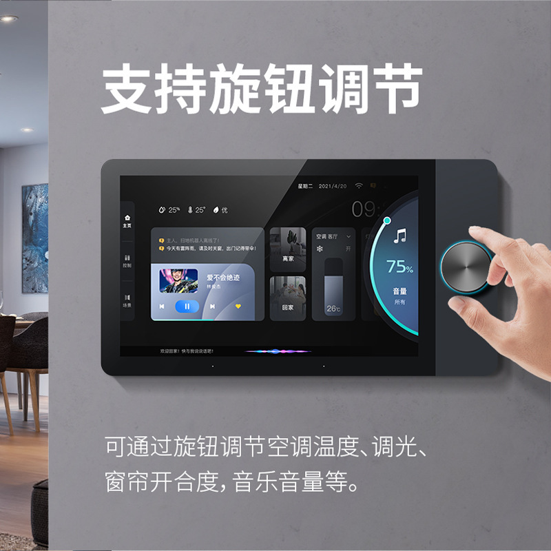 The 8-inch smart central control screen music host from Tuya comes with a gateway for smart home voice control of lights details Picture