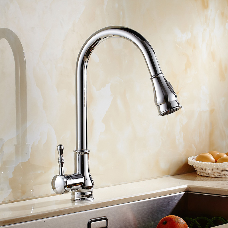 Stainless steel 304 304 pull-out kitchen faucet for cold and hot washing basins and sinks details Picture