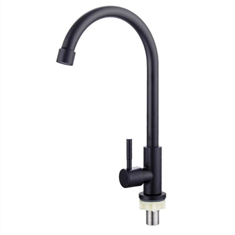 Wall-mounted 304 stainless steel brushed kitchen single-cooling faucet, 360-degree rotating sink for washing vegetables, kitchen faucet Item Picture