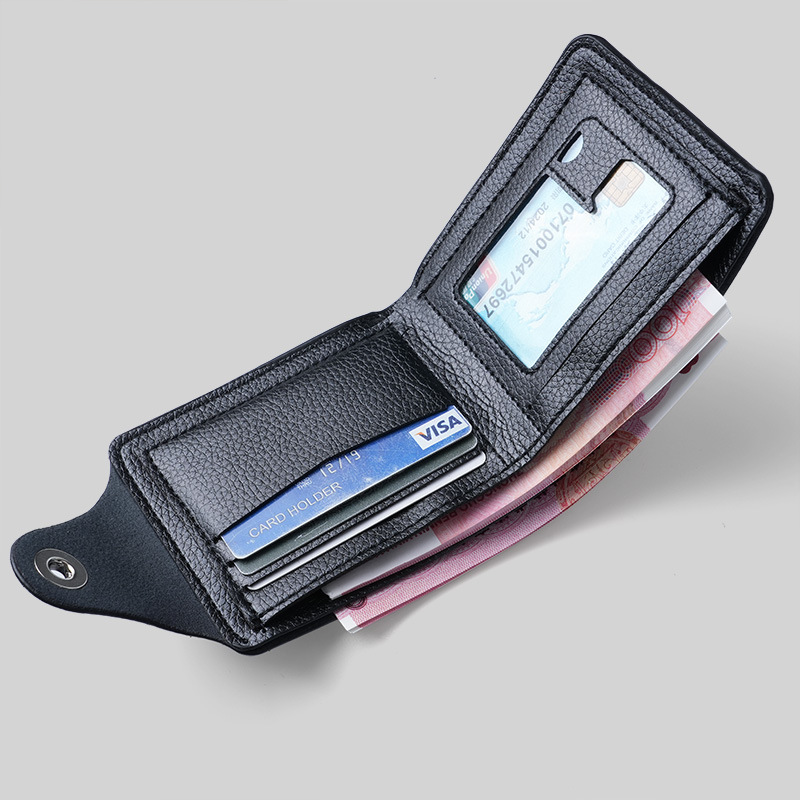 Men's wallets with multiple slots, casual men's wallets, short new products, ticket holders, coin purses, dual-line card bags, and money wallets wholesale details Picture