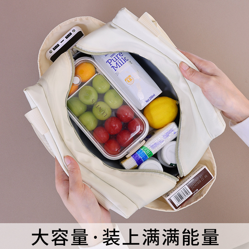 New cross-border products: simple insulated bag, student lunch box bag, large-capacity portable lunch box bag for work, camping and picnic details Picture