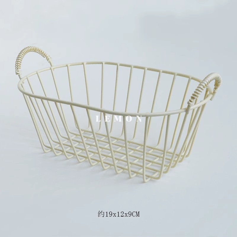 Nordic-style simple storage basket, multi-functional desktop, miscellaneous storage and organization, retro ironwork fruit basket, snack tray Application Scenario