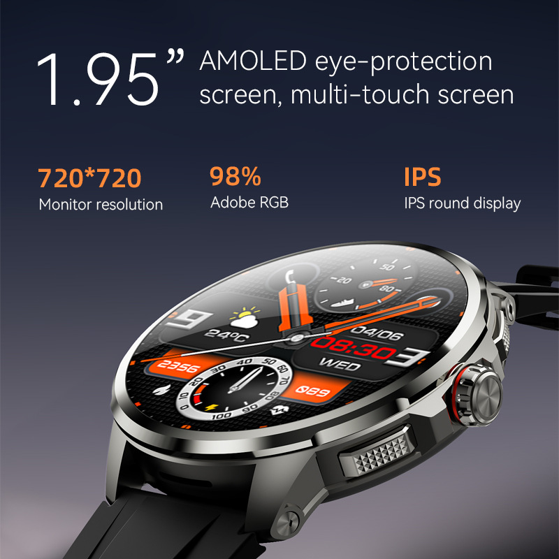 Global smartwatch card-inserting Smartwatch 1.95-inch rotating camera Heart rate and blood pressure NFC access Control H99 full figure
