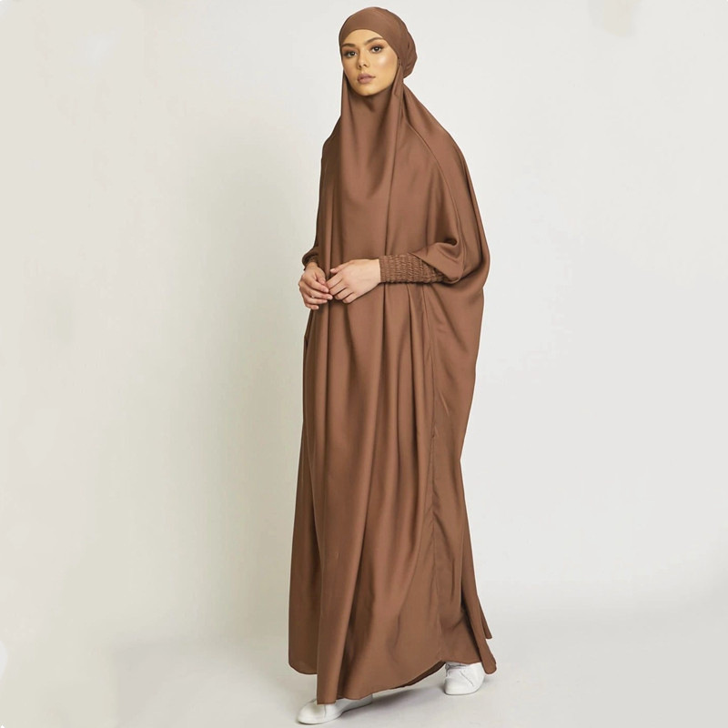 abaya Amazon ebay Dubai Turkish Grand Display Solid color women's long gown dress, long gown women's hooded Muslim Middle Eastern dress Application Scenario