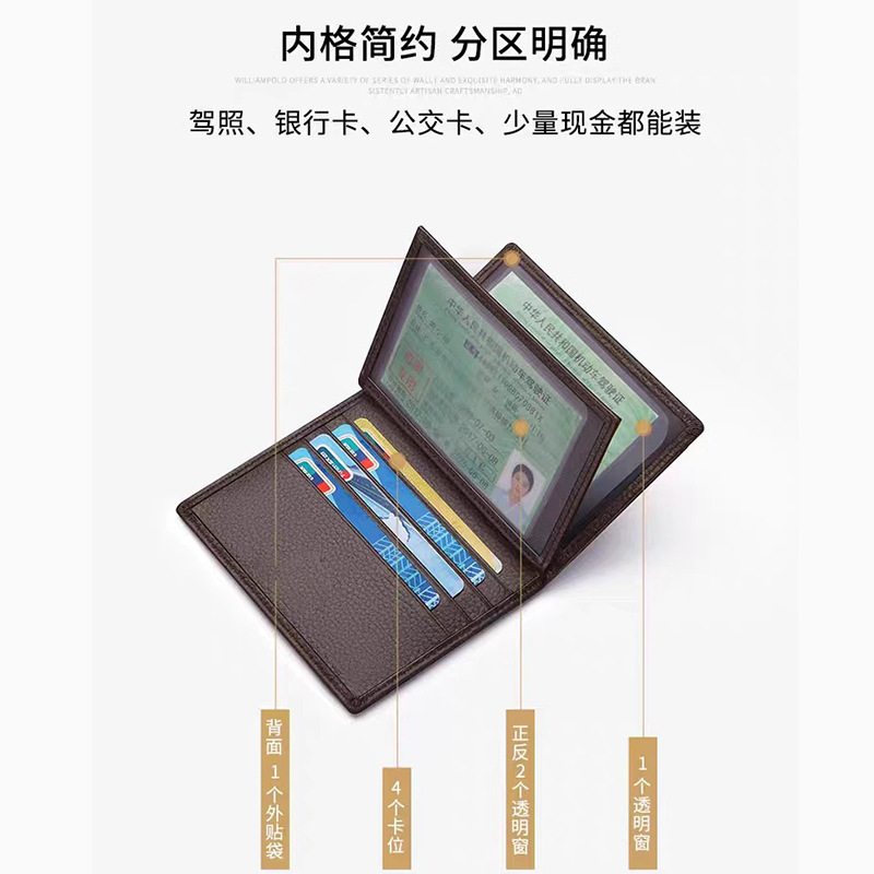 Men's ultra-thin and compact driver's license holder set 2024 new high-end and simple card holder and card case set in one Specification drawing