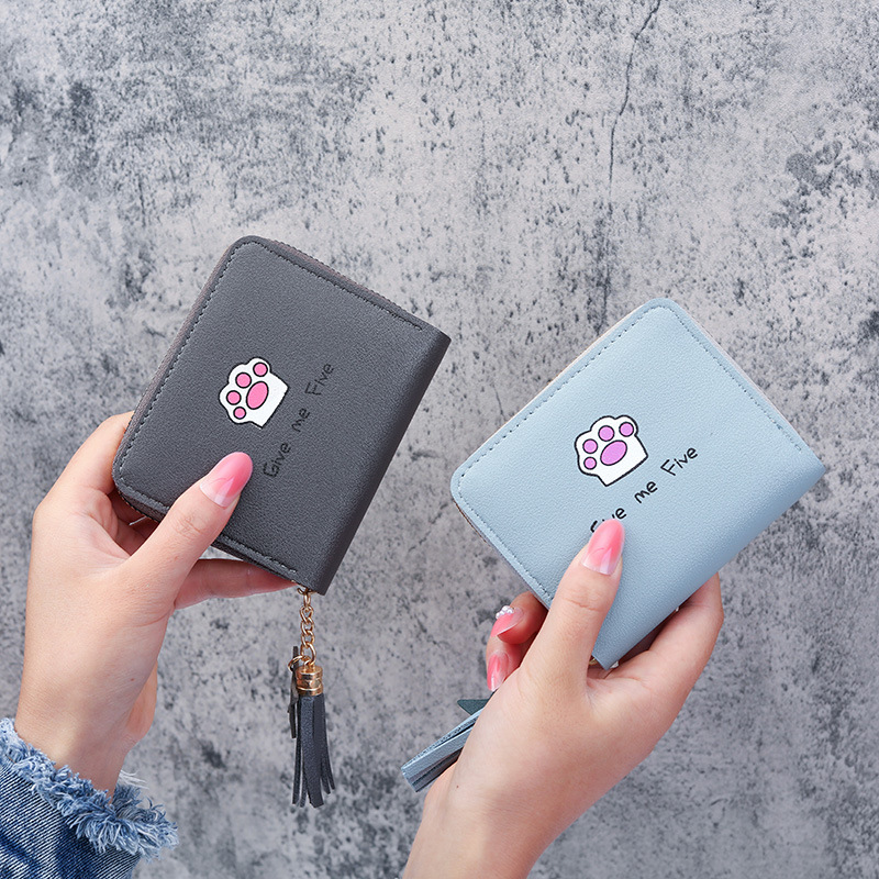 2021 New Korean-style wallet for women, short zipper, large capacity wallet, versatile, fashionable and simple student clutch Specification drawing