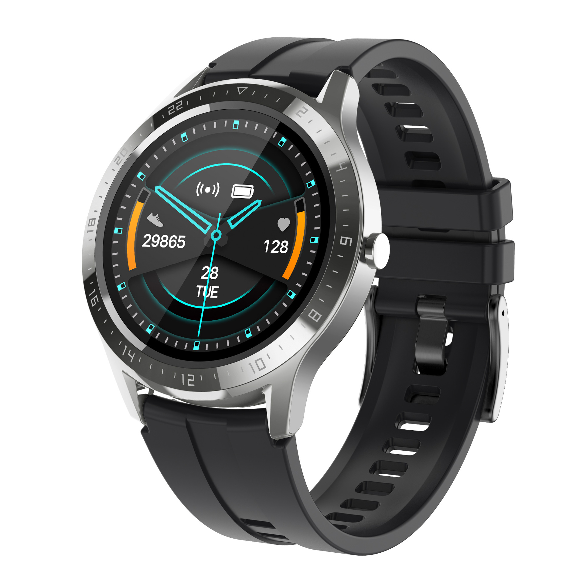 The new S28 smart bracelet features heart rate and blood pressure monitoring, step counting, sleep, customizable watch face and multiple exercise modes Specification drawing