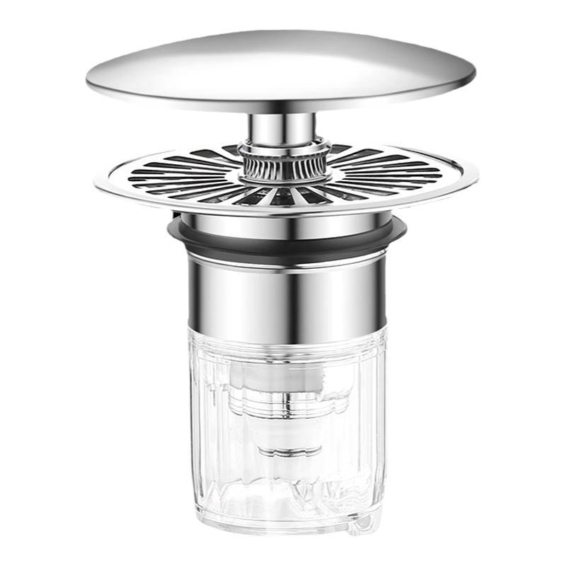 Face sink washbasin leakage plug, washbasin bouncing core drain accessory, press-type anti-odor and anti-clogging filter screen wonder Item Picture