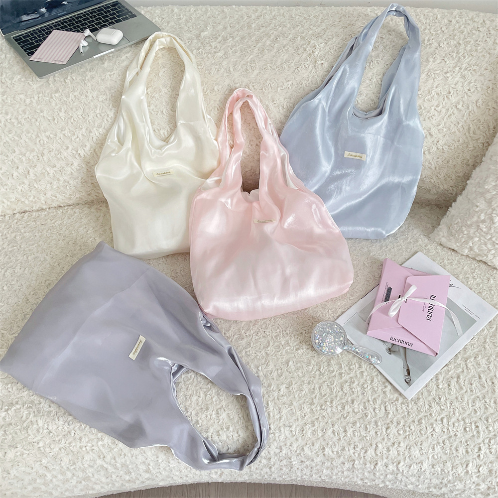 56261 Gentle girl's ethereal vest bag, single-shoulder bag, large-capacity handbag, laid-back style underarm tote bag full figure