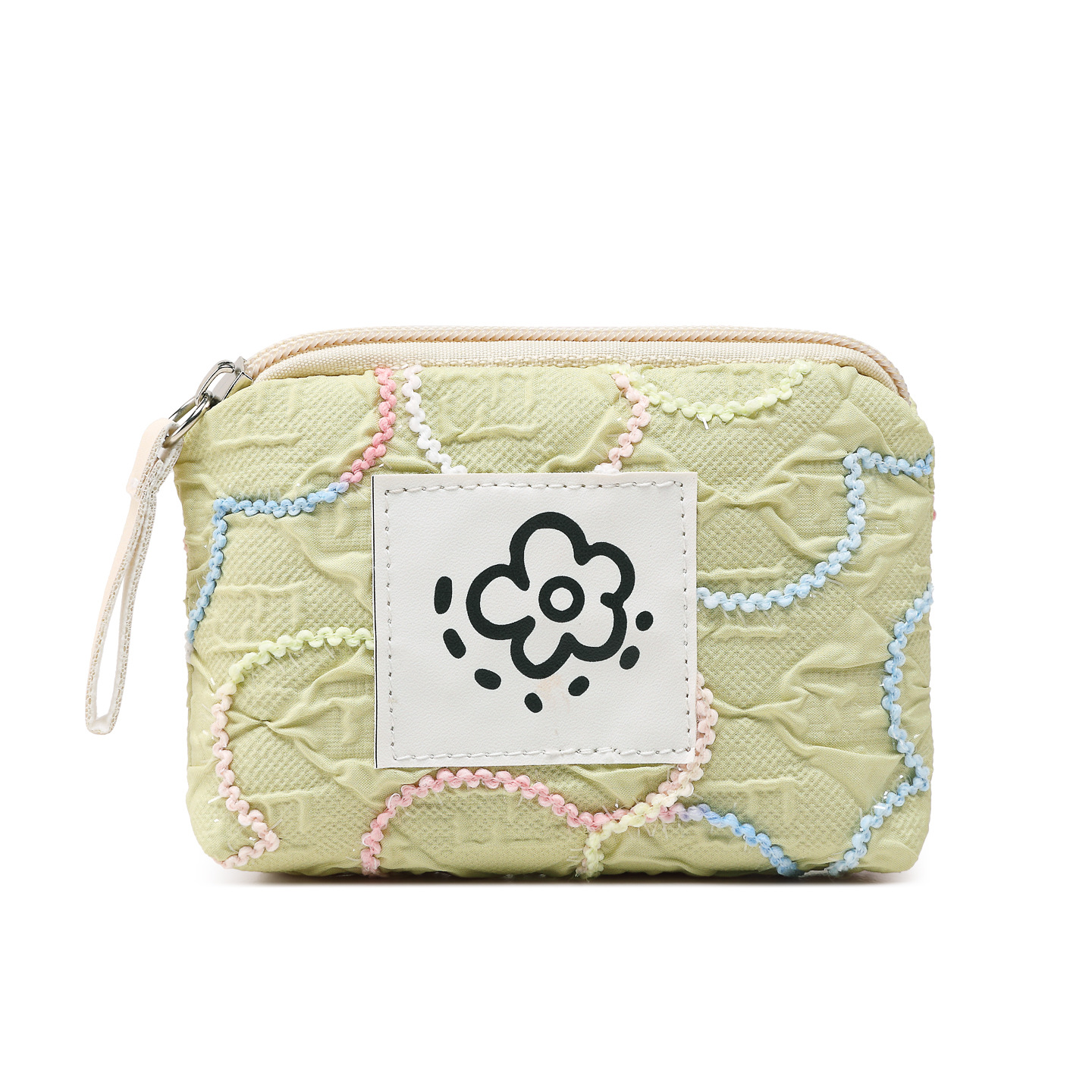 Japanese-style cute and simple waffle pocket women's wrist bag, summer flower, 2025 new style bag Item Picture
