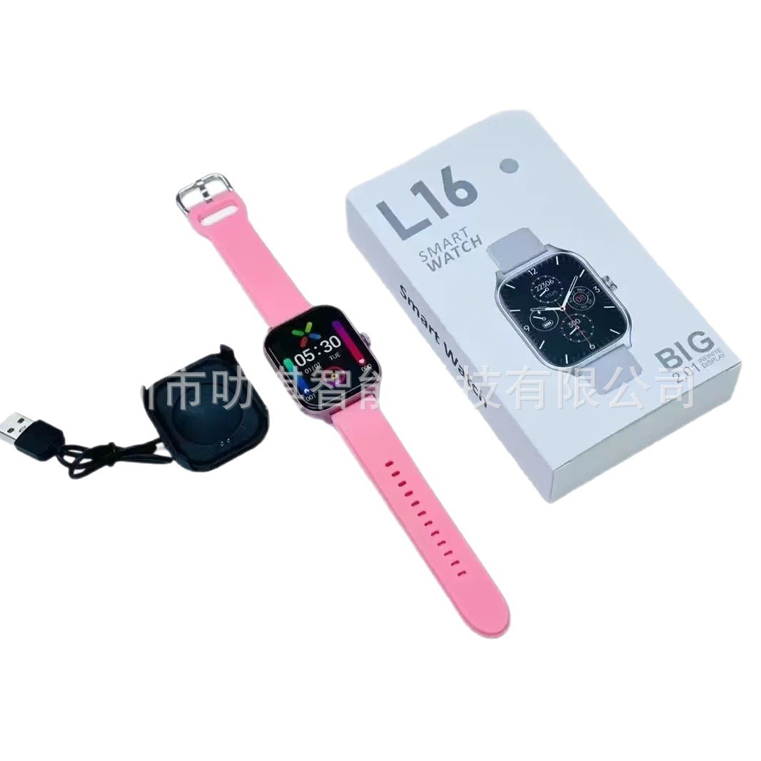 The cross-border bestseller L16 smartwatch features Bluetooth calls, incoming call information alerts, exercise heart rate and step counting Item Picture