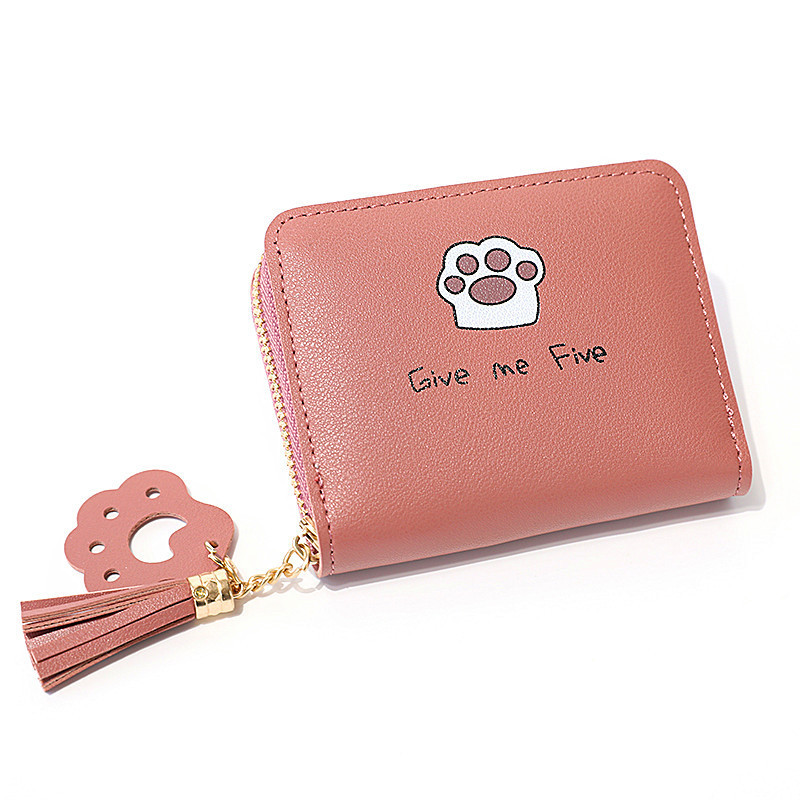 2021 New Korean-style women's wallet zipper bag, wallet slot, coin purse, simple and versatile footprint women's bag Item Picture