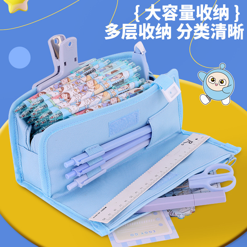 Cute and cute little egg baby multi-functional children's pencil case, ins, high appearance level, large capacity, dirt-resistant pencil and stationery box Specification drawing