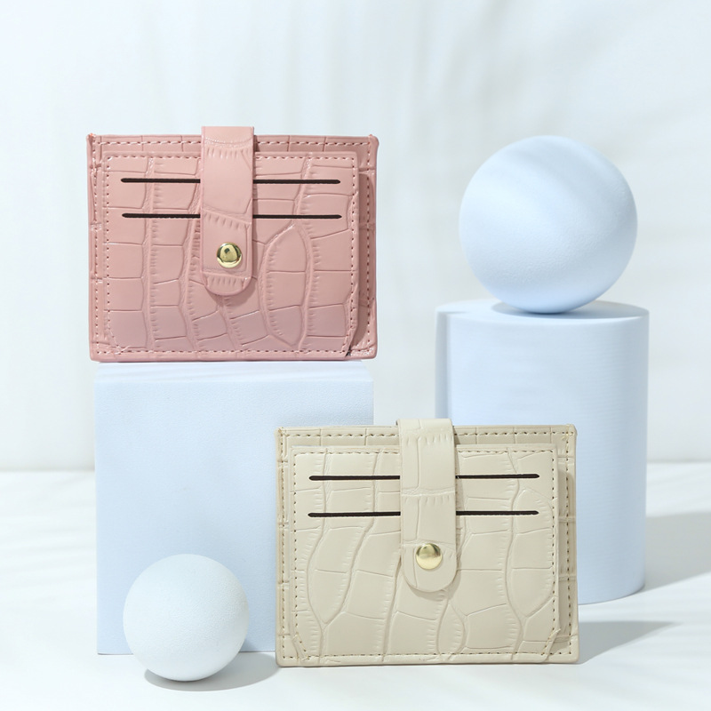 New niche design card wallet, multi-slot wallet, women's ins candy color, crocodile pattern, fresh and clean wholesale Specification drawing