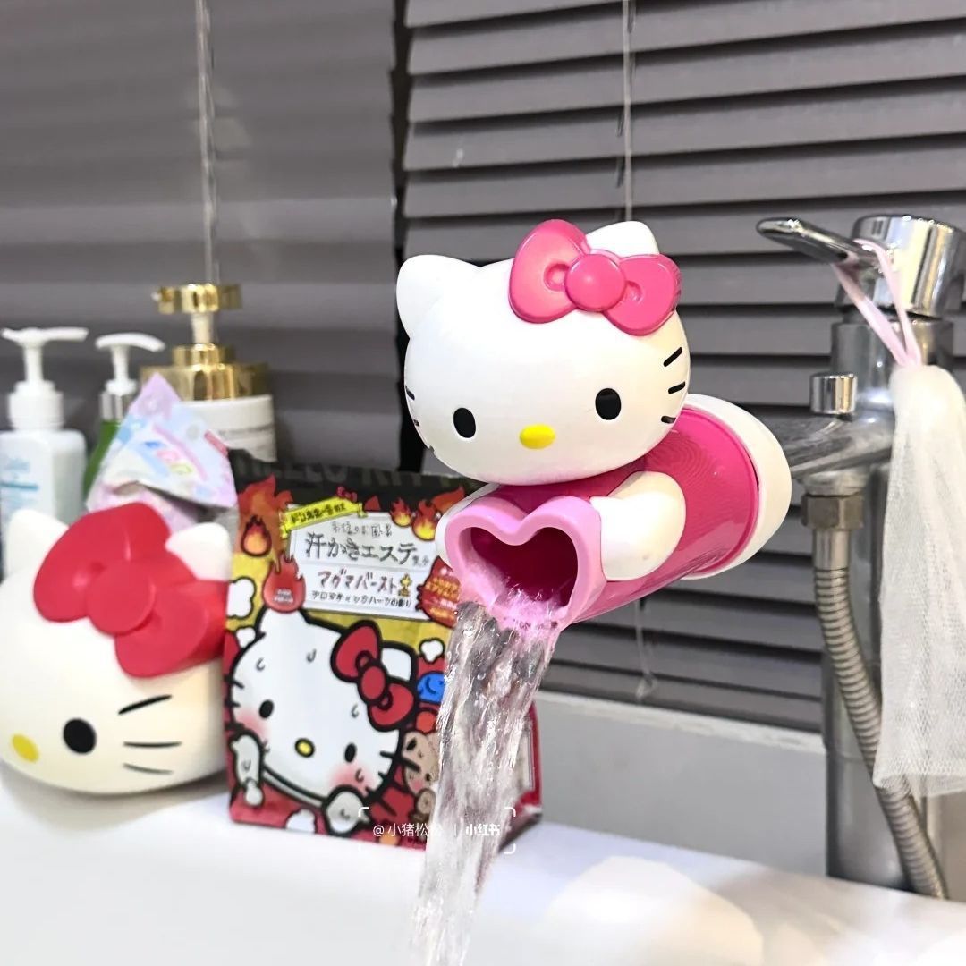 Baby faucet extender, splash-proof, children's cute cartoon, bathroom and kitchen extender switch, water channel details Picture