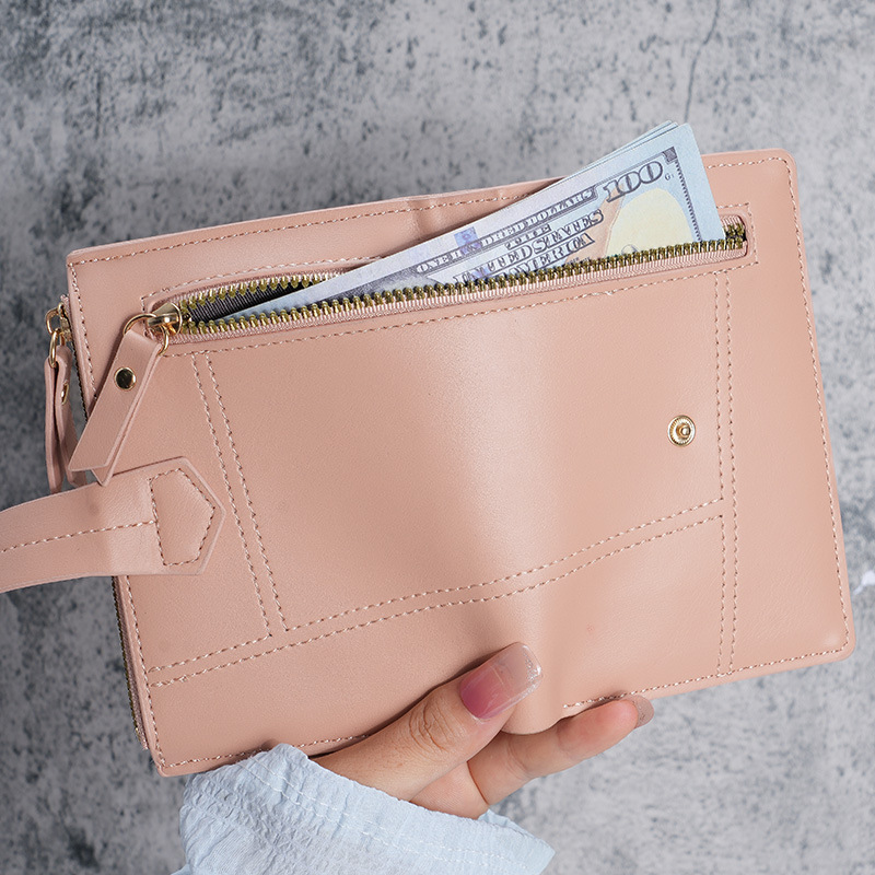 2023 New women's wallet, short PU leather zipper coin purse, 30% off. In stock for wholesale Application Scenario
