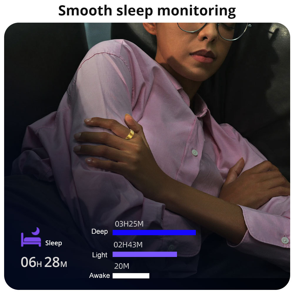 COLMI R06 Smart Ring for men and women, heart rate and blood oxygen monitor, IP68 & 5ATM waterproof Specification drawing