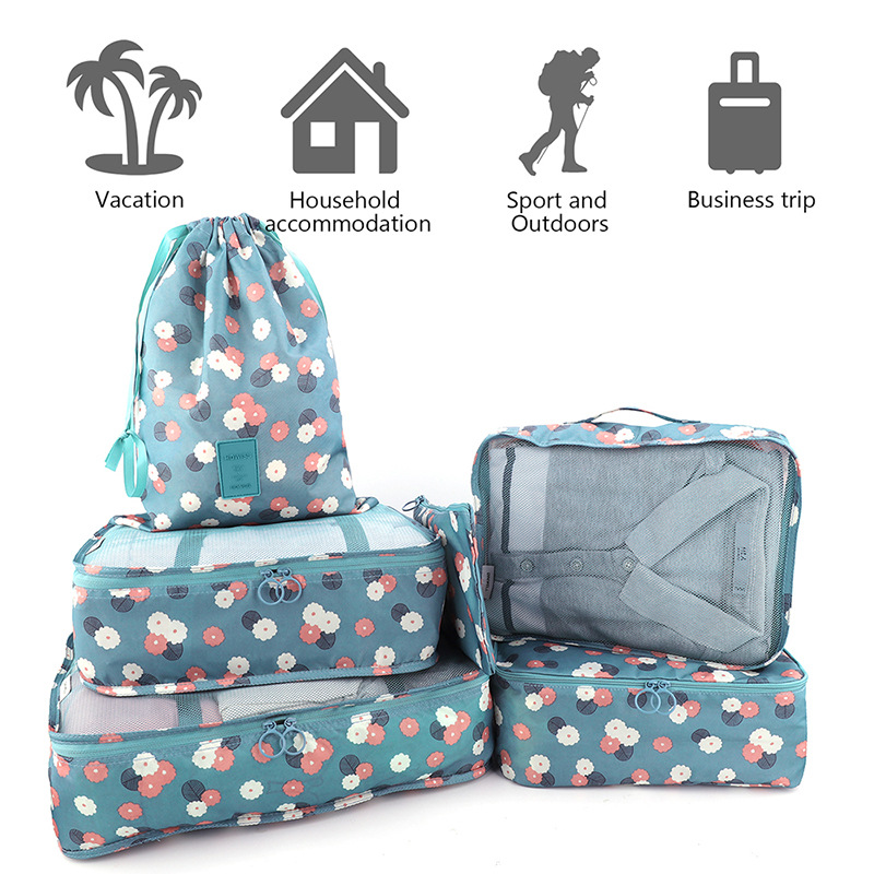 Multi-functional storage set, waterproof travel suitcase, clothing organization, classification and storage bag set, six-piece set details Picture
