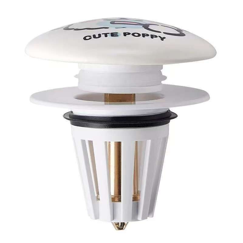 Line l puppy washbasin leakage plug bathroom ceramic washbasin drain, creative washbasin drain matching Item Picture