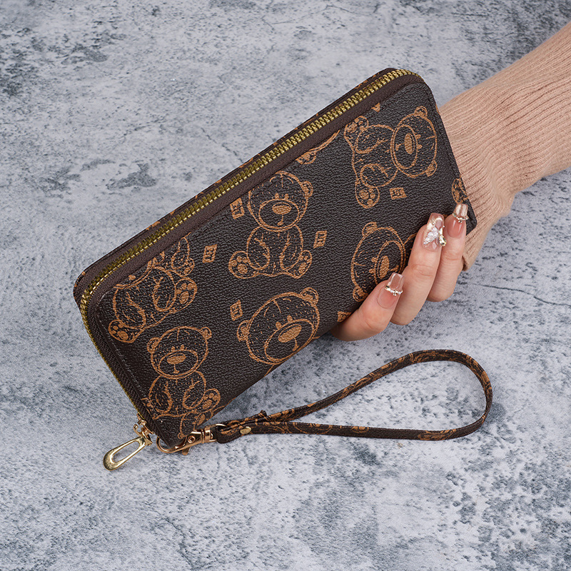 A popular Korean cartoon bear wallet for foreign trade, a cute lady's coin purse, large-capacity zipper ID card holder full figure
