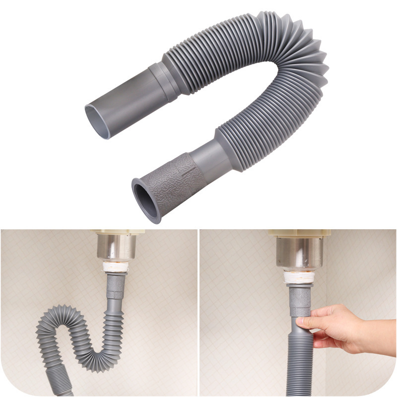 Washbasin drainpipe, vegetable basin, kitchen universal telescopic plastic anti-odor countertop basin, mop sink, washbasin, drainage hose Application Scenario