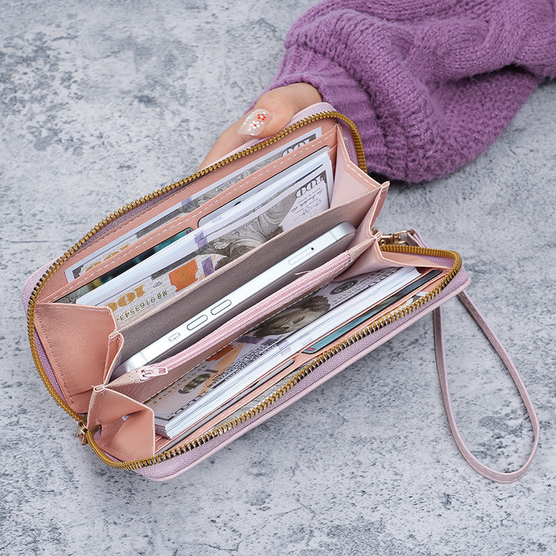 2024 New style women's wallet, long and versatile zipper clutch, embroidered fashion, large capacity soft wallet, mobile phone case details Picture