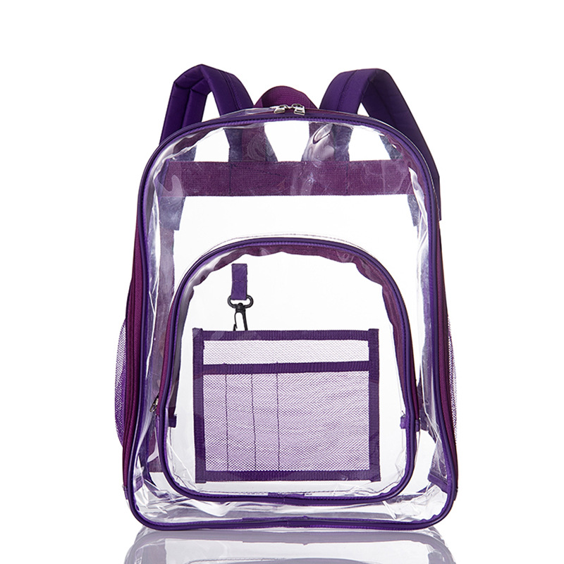 Cross-border best-selling transparent backpacks, waterproof pvc storage bags, large-capacity student schoolbags, men's and women's backpacks in stock Item Picture