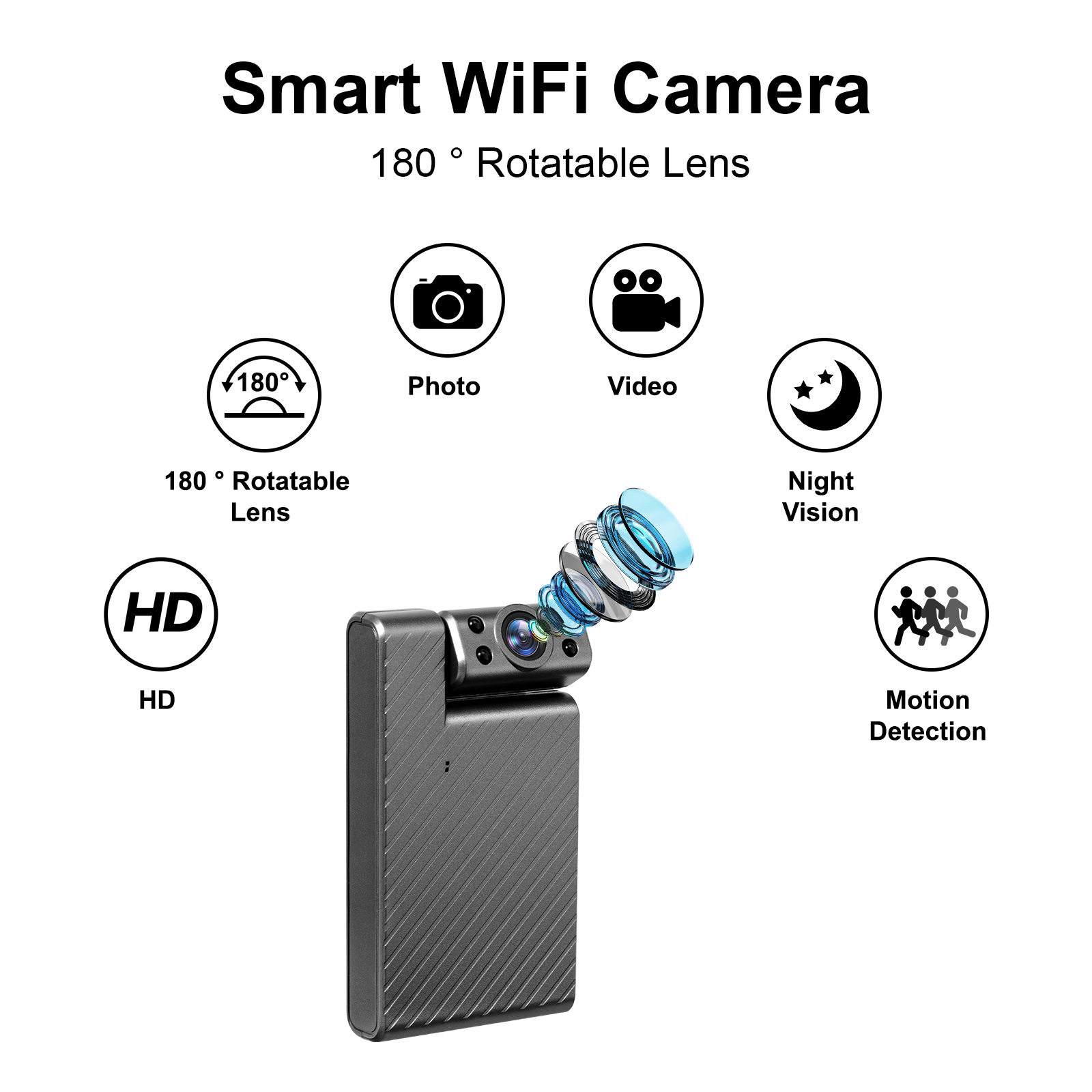 Cross-border high-definition intelligent security camera, WIFI night vision surveillance camera, wireless network, rotatable lens full figure