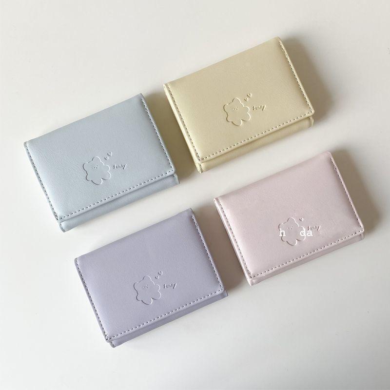 Korean-style cute female wallet with multiple folding slots, short student wallet, Instagram trendy and niche design, youth wallet full figure
