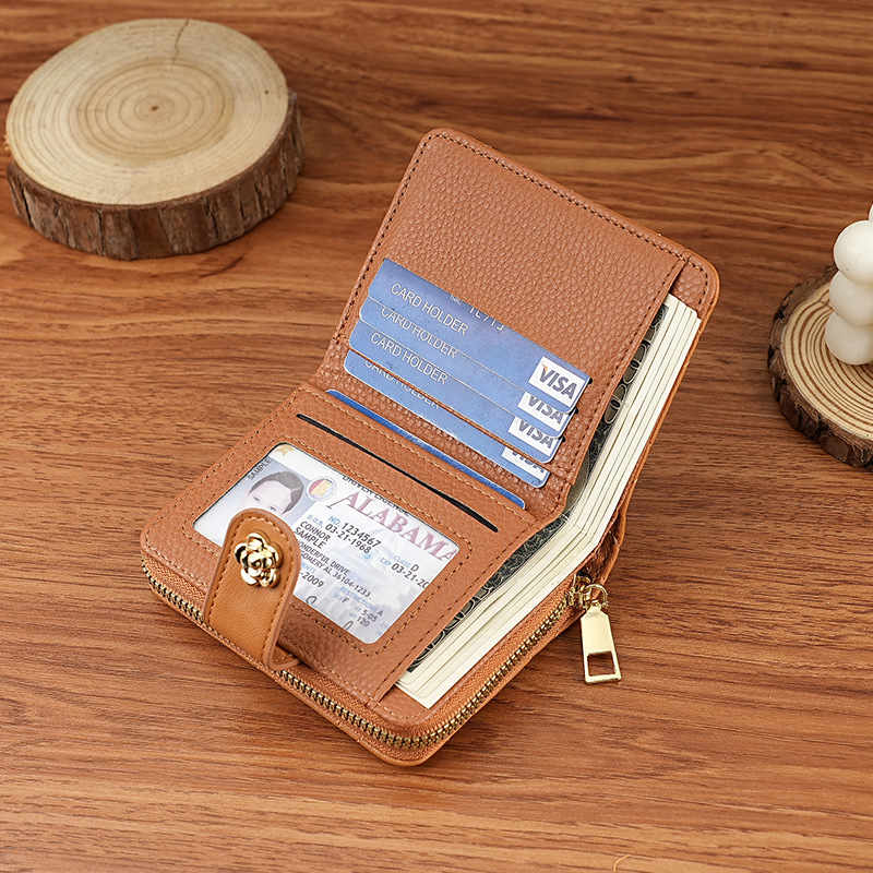 New diamond-shaped small Xiang-style women's wallet, European and American style light luxury wallet, one-piece wallet, large-capacity coin purse Specification drawing
