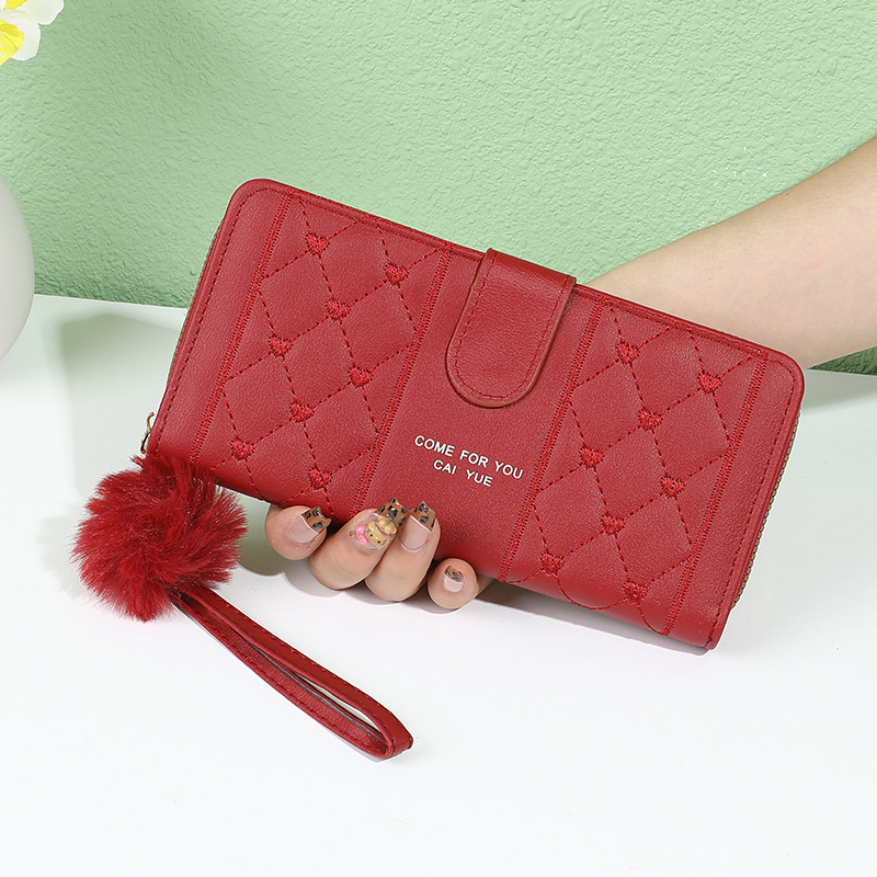 The new women's bag features a niche design with an ins style. It's a long wallet for women, a Korean-style clutch, and a multi-slot zipper bag Specification drawing
