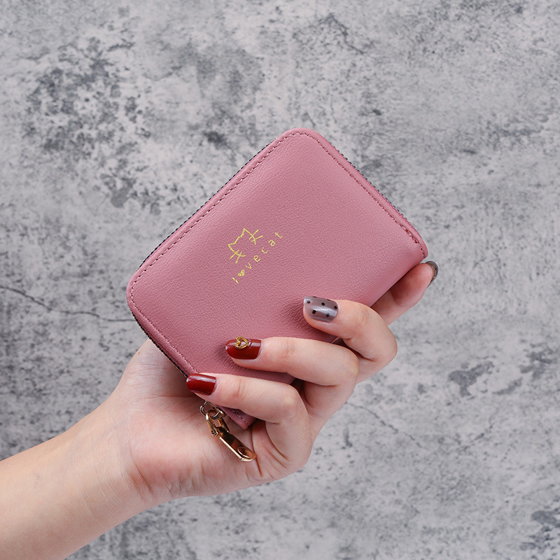 A simple Korean version of a female student's fashionable mini card case with multiple slots, a multi-functional coin purse and a small wallet Application Scenario
