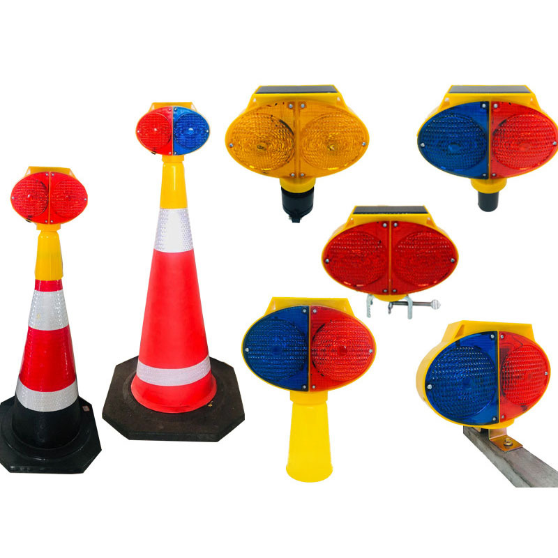 أضواء ضوئية ضوئية مزدوجة، حمراء أو زرقاء، من طراز LED LED، بيح مخروطية تعمل بالطاقة الشمسية Specification image