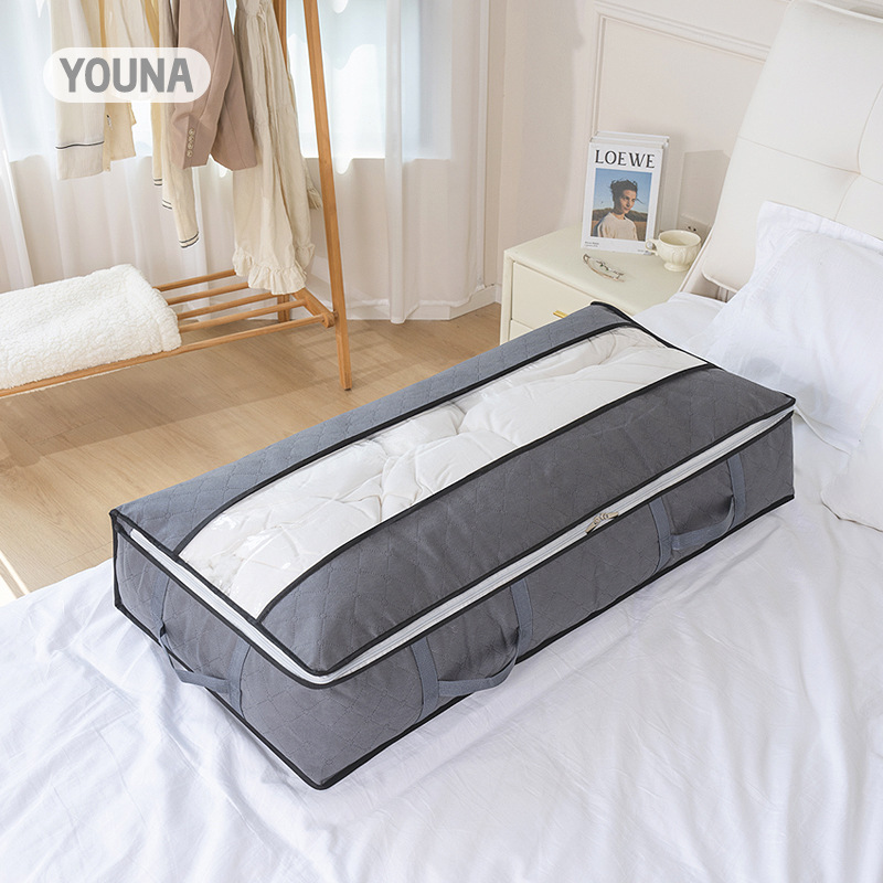 Cross-border non-woven fabric semi-open window brand new material quilt wardrobe, bed bottom cotton quilt bag, large-capacity storage bag for quilts and clothes Specification drawing