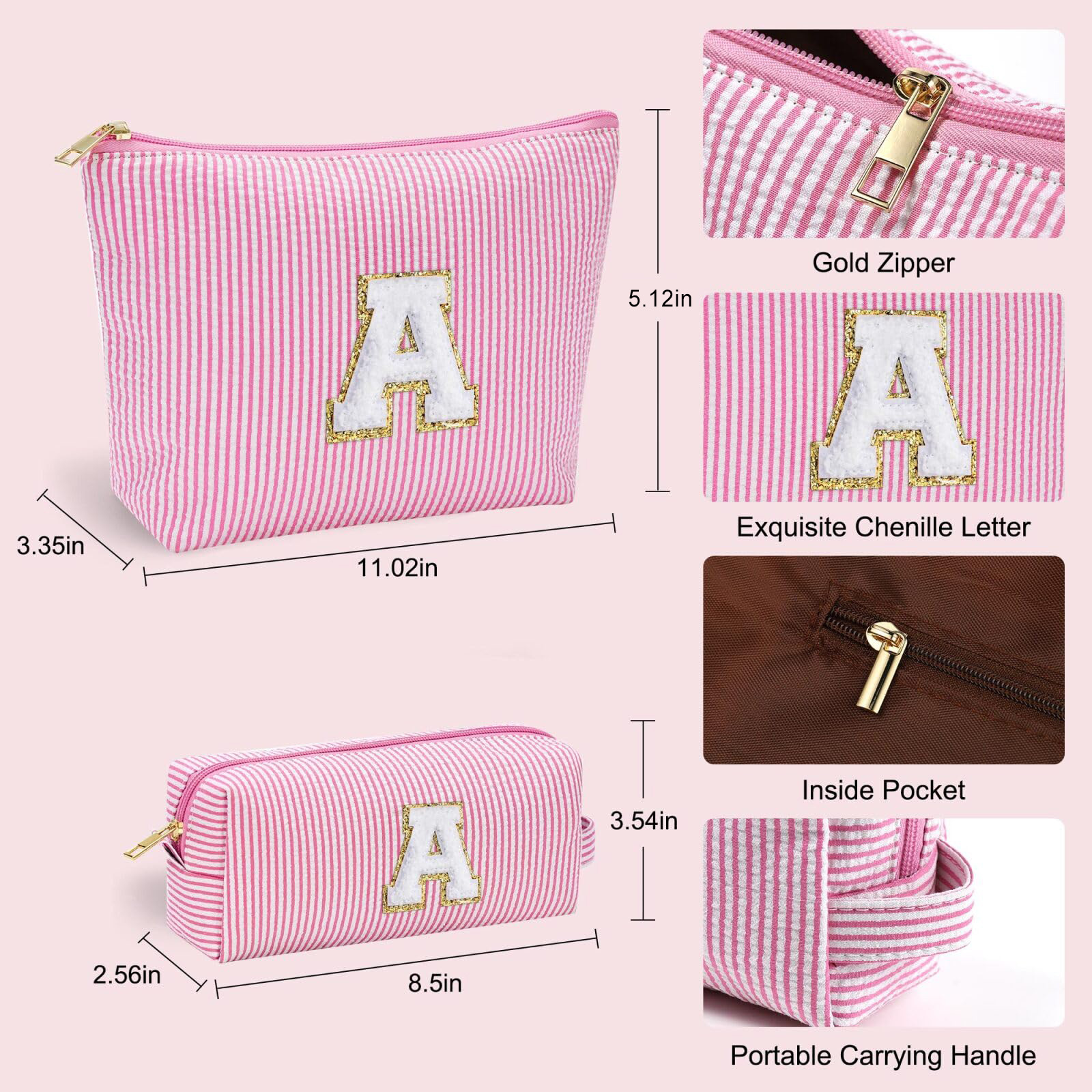 Amazon Cross-border Set Letter Makeup Bag Travel personalized Combination Large Capacity cute travel portable storage Specification drawing