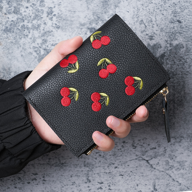 Factory direct sales cross-border trade wholesale loose change women's bag 2024 model fashionable embroidered buckle card bag student wallet full figure