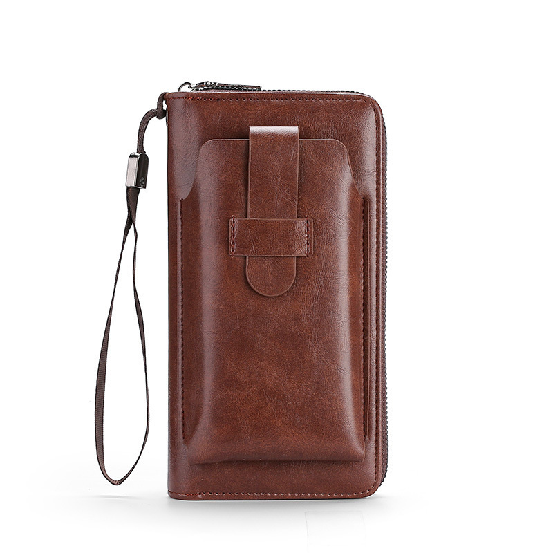 New long wallet business cross-border hand-held bag for men, pu multi-slot wallet, large-capacity portable mobile phone case wholesale Item Picture