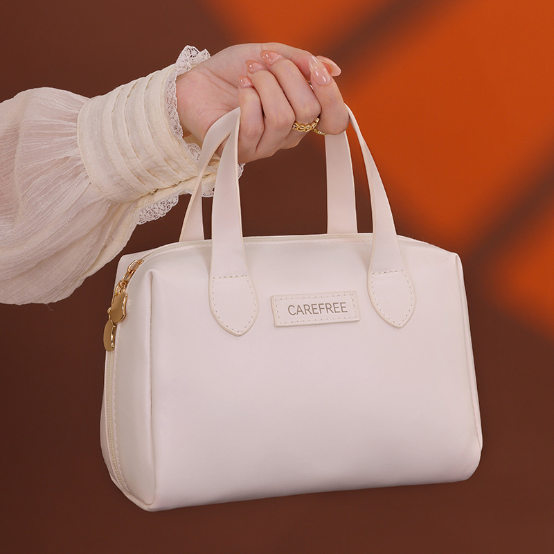 Light luxury French small-sized Beiying hand-held makeup bag, a multi-functional and high-end portable cosmetics storage bag for traveling women details Picture