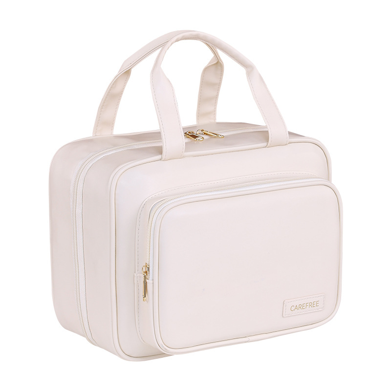 Travel multi-functional makeup bag, hidden layered folding washbasin storage bag, large classified storage bag for cosmetics Item Picture
