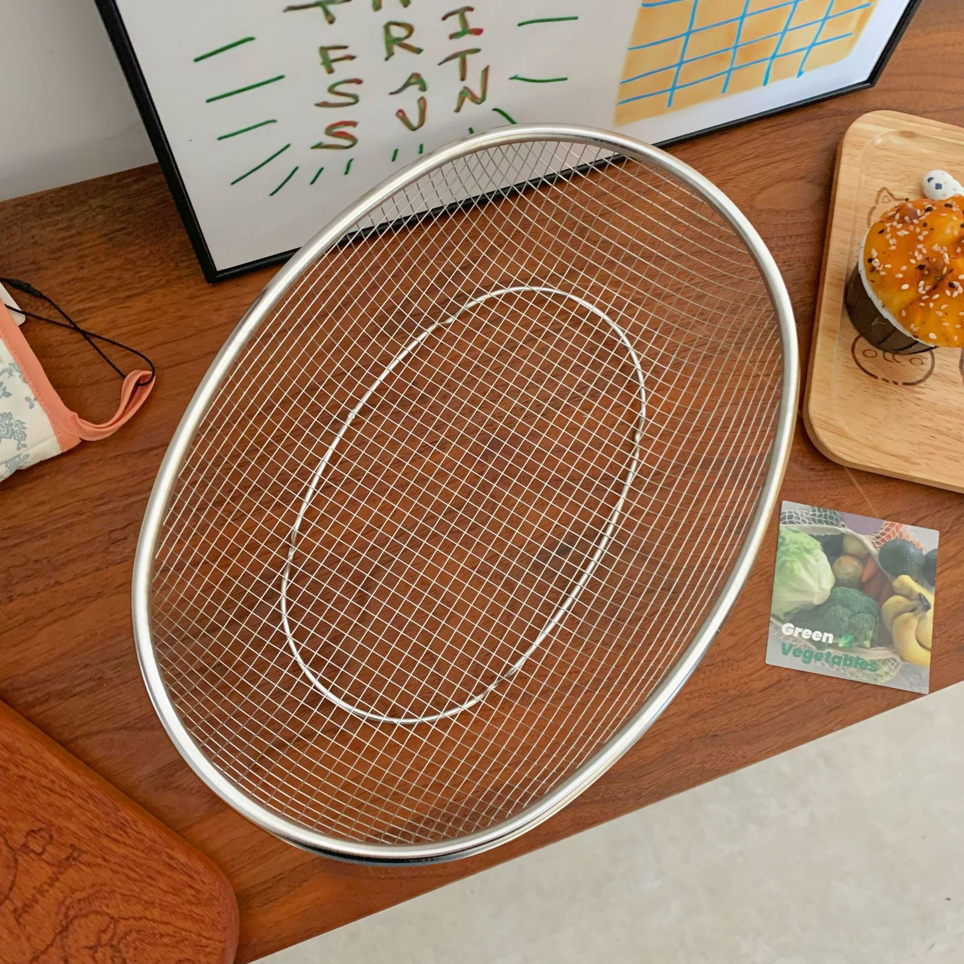 Recommended for use: stainless steel mesh elliptical baskets for water and oil filtration, snack baskets for washing vegetables and fruits, water filtration baskets, and storage baskets details Picture