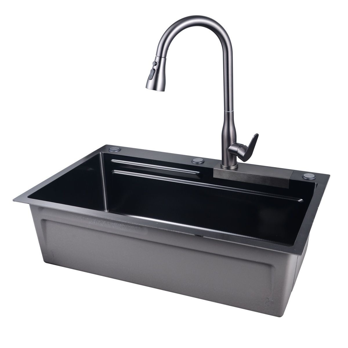The popular "Flying Rain" waterfall faucet can be replaced with a pull-out faucet for undamaged installation. Replace the "Flying Rain" faucet with a faucet of the same size Application Scenario