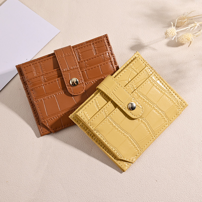 The new multi-slot mini coin purse, made of pu leather with stone texture, is a small, exquisite and ultra-thin card holder in an ins style Specification drawing