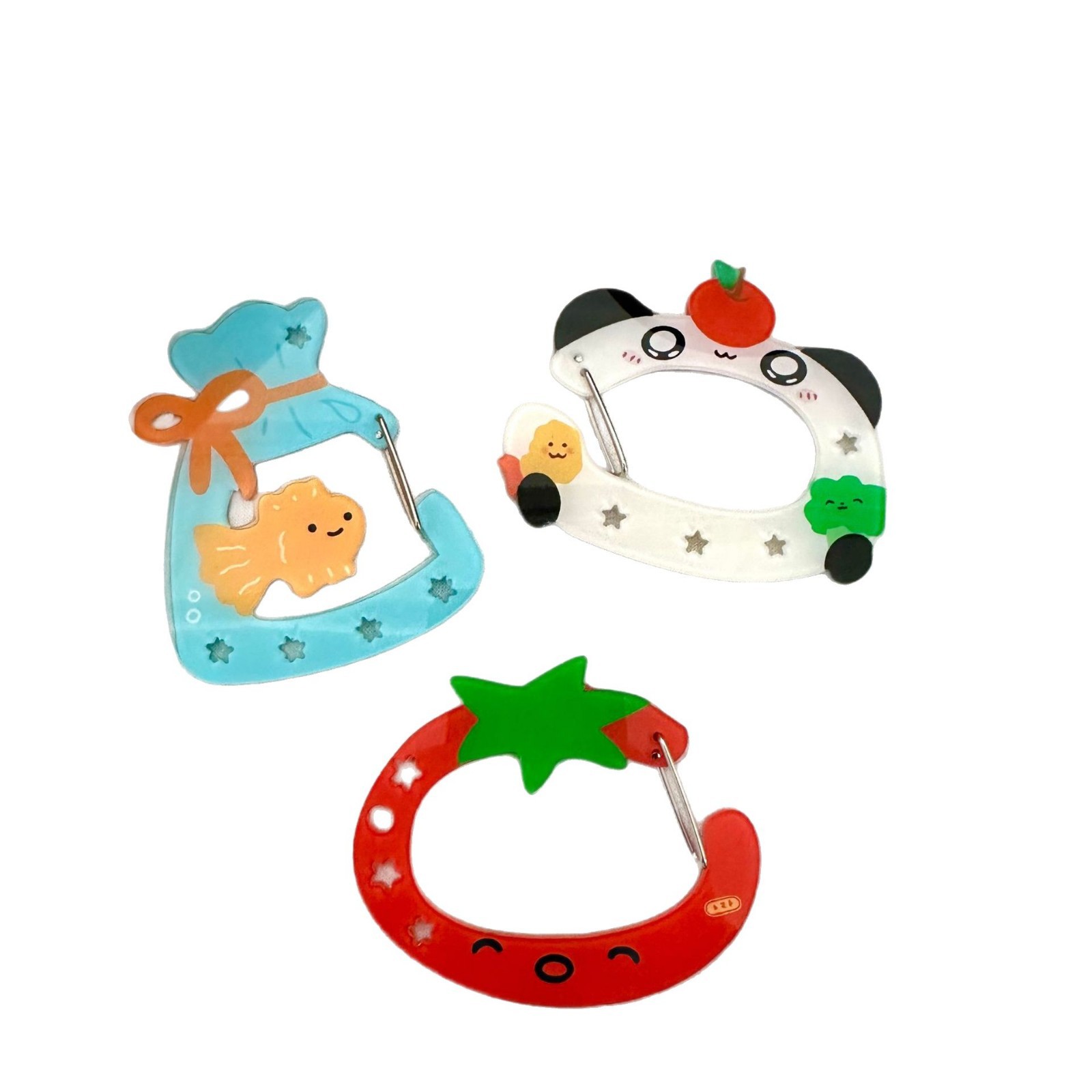 The same style of fruit pie acrylic material tomato and tomato panda easy mountain climbing keychain as Xiaohongshu Item Picture