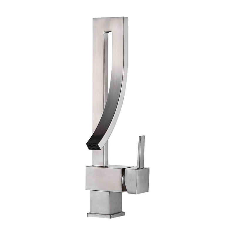 European and American artistic, personalized and creative washbasin, black faucet, all-copper, cold and hot water brushed and baked paint, golden faucet Application Scenario