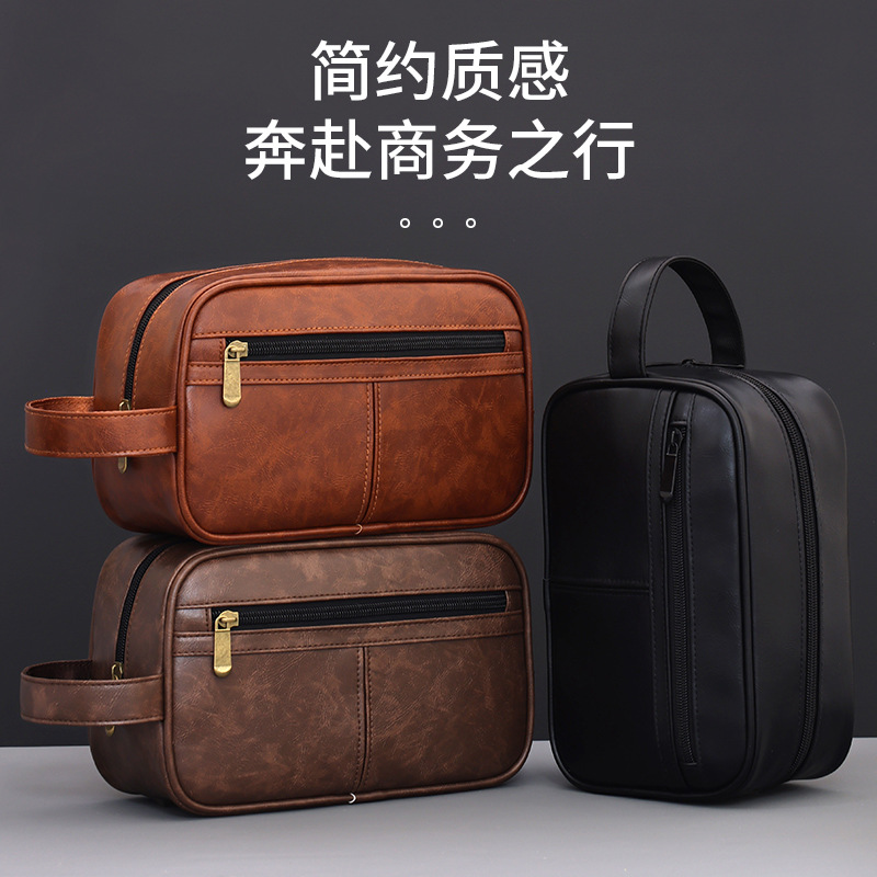 Amazon Business Travel portable makeup bag, men's toiletry bag, zoned storage, high appearance level, large capacity storage bag full figure