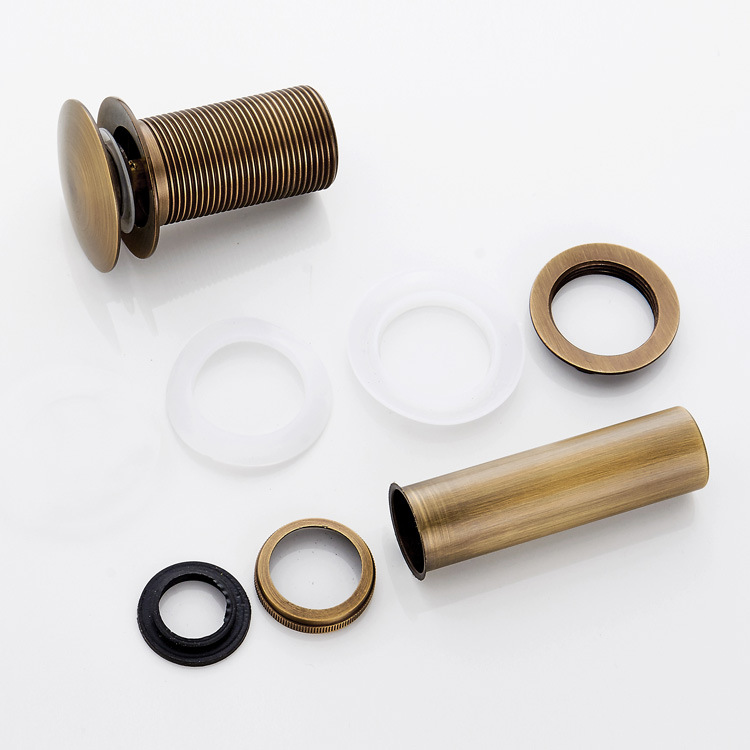 Factory wholesale press-type European retro jumping drain, brass material antique drain, bronze color Application Scenario