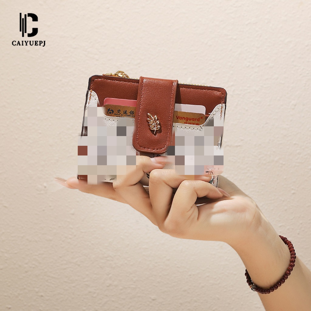 A new short Wallet for women in the Korean style on Instagram, a high-end coin purse for students, a fresh and elegant flower and plant card bag, and a cross-border wallet full figure
